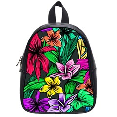 Neon Hibiscus School Bag (small)