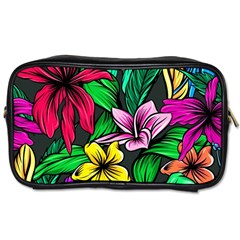 Neon Hibiscus Toiletries Bag (two Sides)