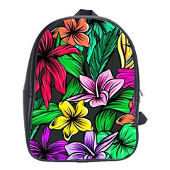 Neon Hibiscus School Bag (xl)