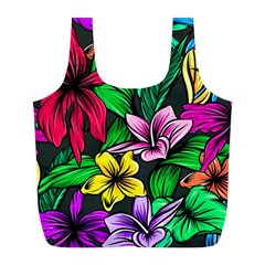 Neon Hibiscus Full Print Recycle Bag (l)