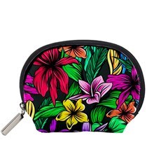 Neon Hibiscus Accessory Pouch (small)