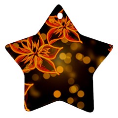 Flowers Background Bokeh Leaf Ornament (star) by Mariart