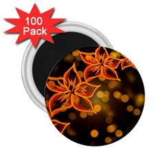 Flowers Background Bokeh Leaf 2 25  Magnets (100 Pack)  by Mariart