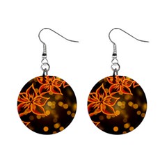 Flowers Background Bokeh Leaf Mini Button Earrings by Mariart