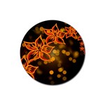 Flowers Background Bokeh Leaf Rubber Round Coaster (4 pack)  Front