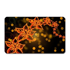 Flowers Background Bokeh Leaf Magnet (rectangular) by Mariart