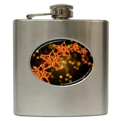 Flowers Background Bokeh Leaf Hip Flask (6 Oz) by Mariart