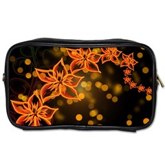 Flowers Background Bokeh Leaf Toiletries Bag (two Sides) by Mariart