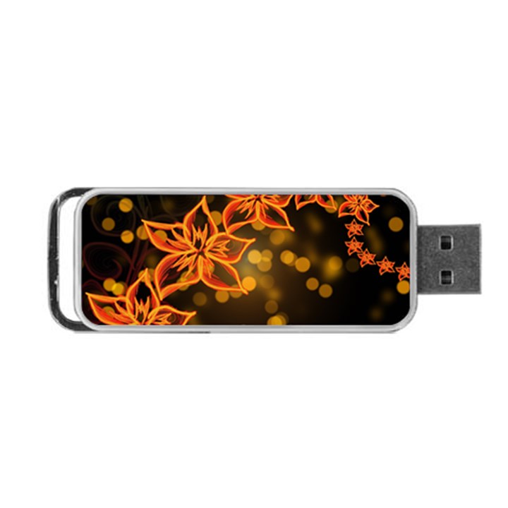 Flowers Background Bokeh Leaf Portable USB Flash (Two Sides)