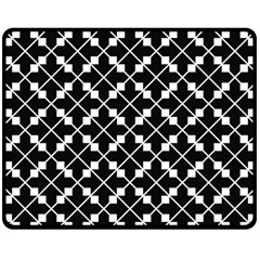 Black And White Fantasy Fleece Blanket (medium)  by retrotoomoderndesigns