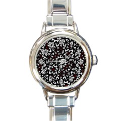 Bold Boho Ethnic Print Round Italian Charm Watch by dflcprintsclothing