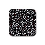 Bold Boho Ethnic Print Rubber Coaster (Square)  Front