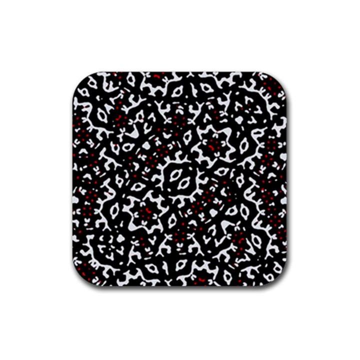 Bold Boho Ethnic Print Rubber Coaster (Square) 