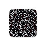 Bold Boho Ethnic Print Rubber Square Coaster (4 pack)  Front