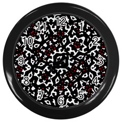 Bold Boho Ethnic Print Wall Clock (black) by dflcprintsclothing