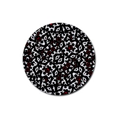 Bold Boho Ethnic Print Rubber Coaster (round)  by dflcprintsclothing