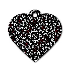 Bold Boho Ethnic Print Dog Tag Heart (two Sides) by dflcprintsclothing