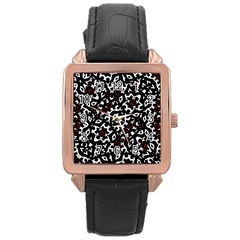 Bold Boho Ethnic Print Rose Gold Leather Watch  by dflcprintsclothing