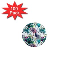 Tropical flowers pattern 1  Mini Magnets (100 pack) 