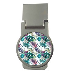 Tropical flowers pattern Money Clips (Round) 