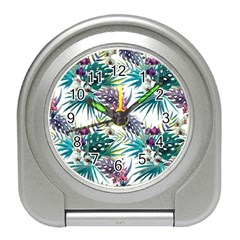 Tropical flowers pattern Travel Alarm Clock