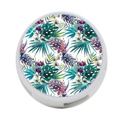 Tropical flowers pattern 4-Port USB Hub (Two Sides)