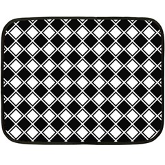 Black And White Diamonds Fleece Blanket (mini) by retrotoomoderndesigns