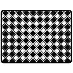 Black And White Diamonds Fleece Blanket (large)  by retrotoomoderndesigns