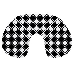 Black And White Diamonds Travel Neck Pillows by retrotoomoderndesigns