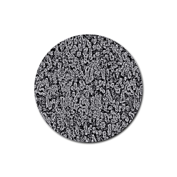 Black And White Abstract Rubber Coaster (Round) 