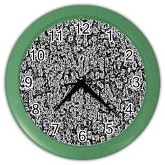 Black And White Abstract Color Wall Clock by retrotoomoderndesigns