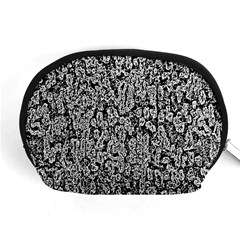 Black And White Abstract Accessory Pouch (medium) by retrotoomoderndesigns