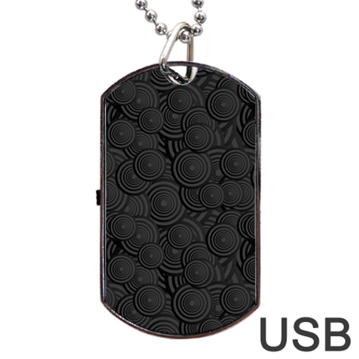 Hypnotic Black And White Dog Tag USB Flash (Two Sides)