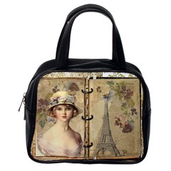 Vintage Design - Paris Classic Handbag (one Side) by WensdaiAmbrose