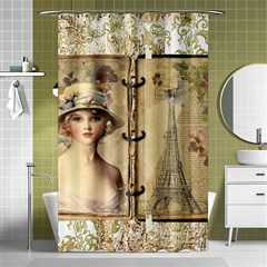 Vintage Design - Paris Shower Curtain 48  X 72  (small)  by WensdaiAmbrose