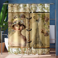 Vintage Design - Paris Shower Curtain 60  X 72  (medium)  by WensdaiAmbrose