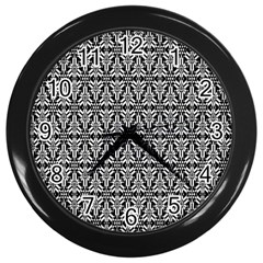 Black And White Filigree Wall Clock (black) by retrotoomoderndesigns