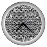 Black And White Filigree Wall Clock (Silver) Front