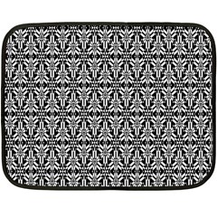 Black And White Filigree Fleece Blanket (mini) by retrotoomoderndesigns