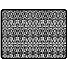 Black And White Filigree Fleece Blanket (large)  by retrotoomoderndesigns