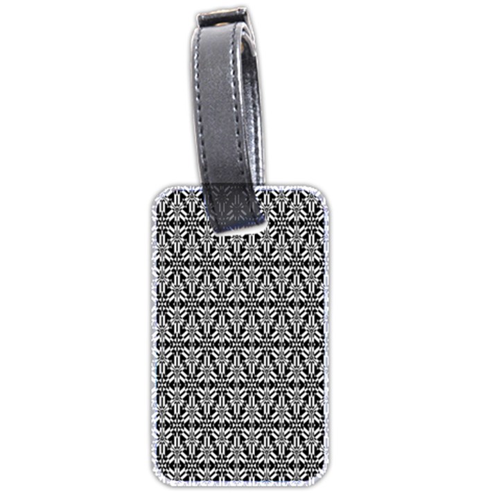 Black And White Filigree Luggage Tags (Two Sides)