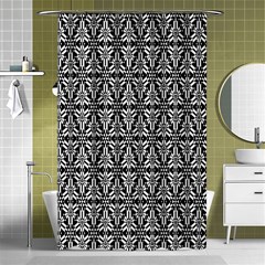 Black And White Filigree Shower Curtain 48  X 72  (small)  by retrotoomoderndesigns