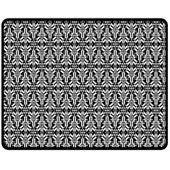 Black And White Filigree Double Sided Fleece Blanket (medium)  by retrotoomoderndesigns