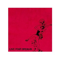 Vintage Live Your Dreams Small Satin Scarf (square) by WensdaiAmbrose