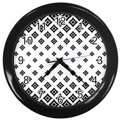 Black And White Tribal Wall Clock (black) by retrotoomoderndesigns