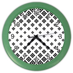 Black And White Tribal Color Wall Clock by retrotoomoderndesigns