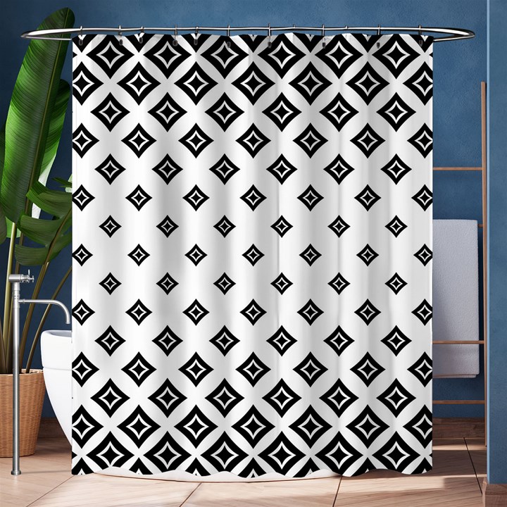 Black And White Tribal Shower Curtain 60  x 72  (Medium) 