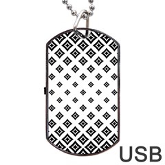 Black And White Tribal Dog Tag Usb Flash (two Sides) by retrotoomoderndesigns