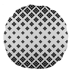 Black And White Tribal Large 18  Premium Round Cushions by retrotoomoderndesigns