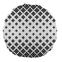 Black And White Tribal Large 18  Premium Flano Round Cushions by retrotoomoderndesigns